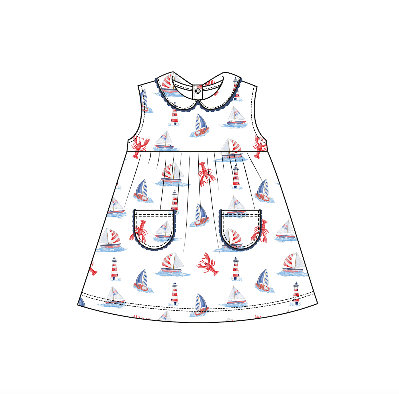 Printed Pocket Dress | Sailing in Summer