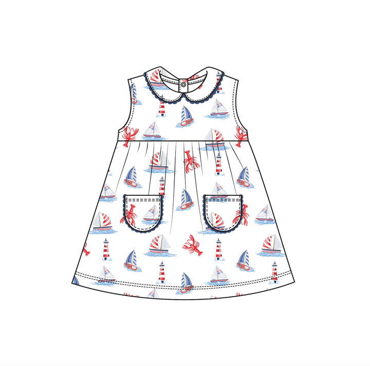Printed Pocket Dress | Sailing in Summer