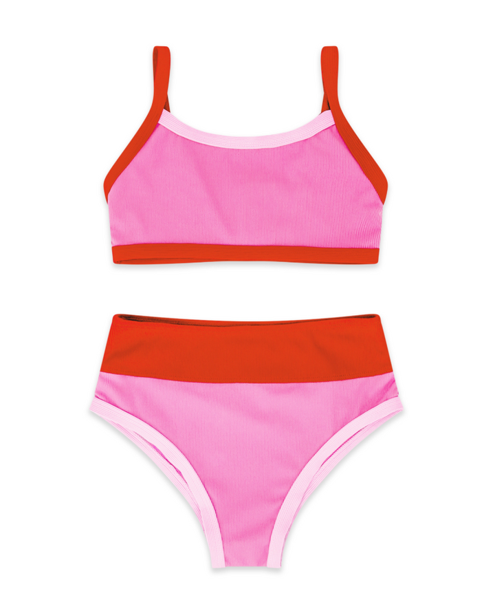 Retro Ringer Bikini | Pink Sunset