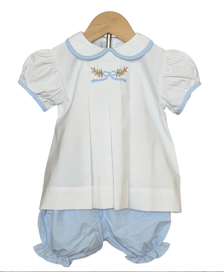 Embroidered Bows & Buds Bloomer Set
