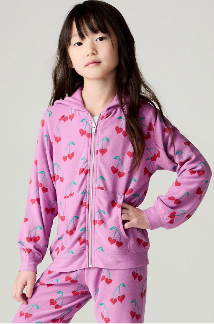 Allover Sweethearts Zip Up Hoodie