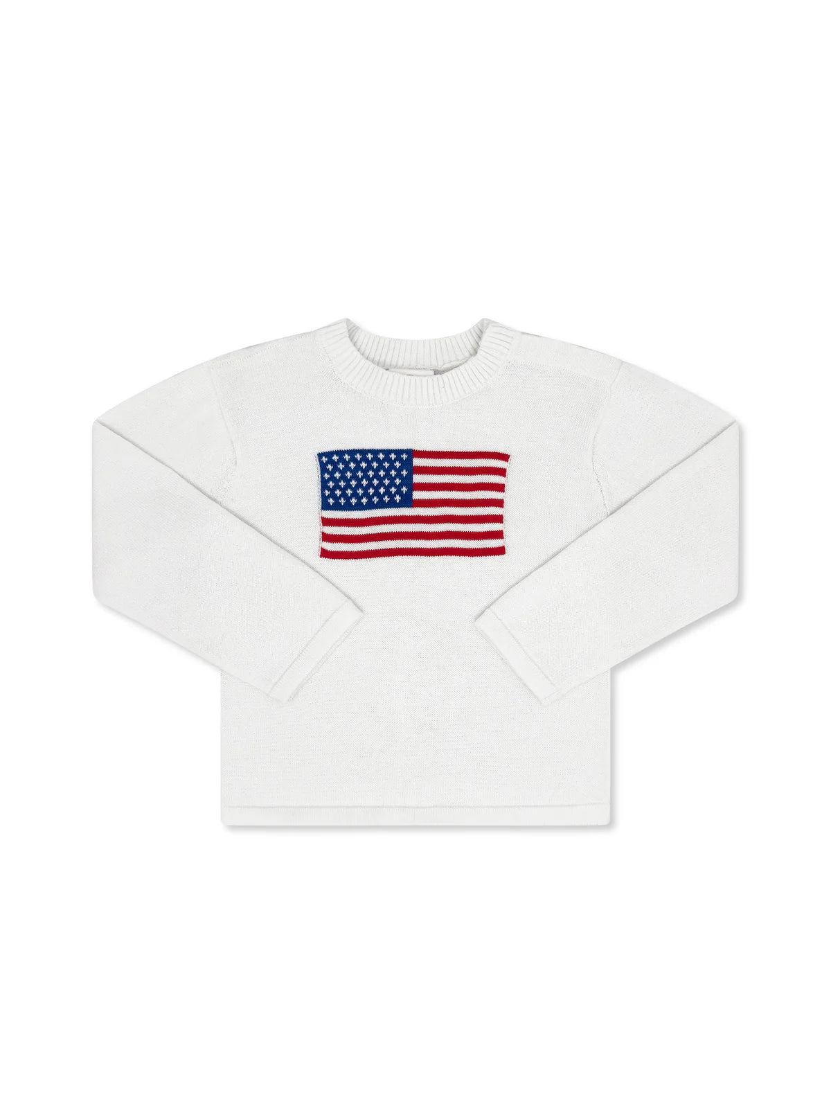 American Flag Cozy Up Sweater | White