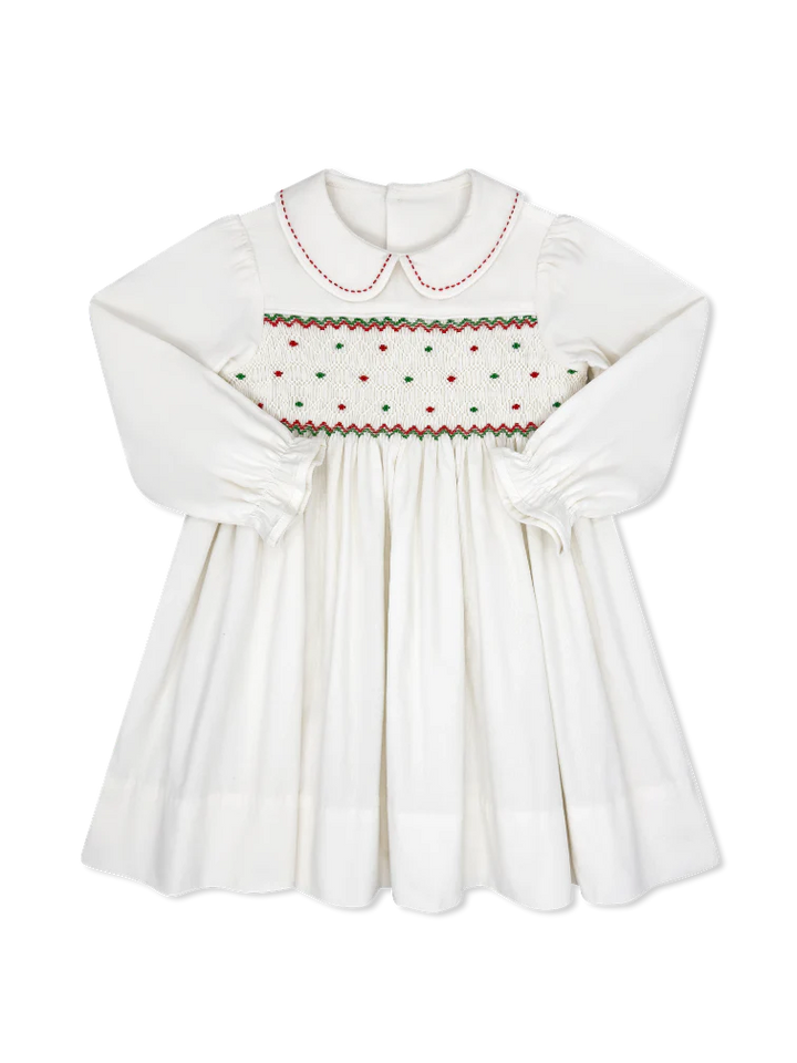 Clara Smocked Dress | Dreamy White Cord