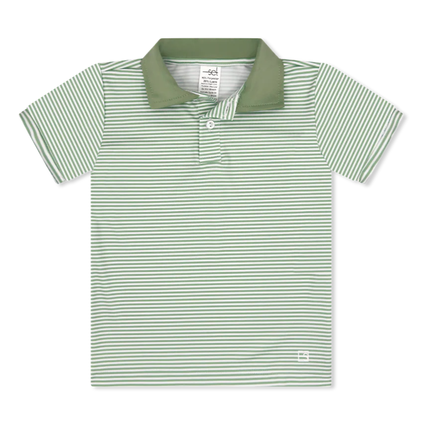 Parker Polo | Pistachio Green Mini Stripe