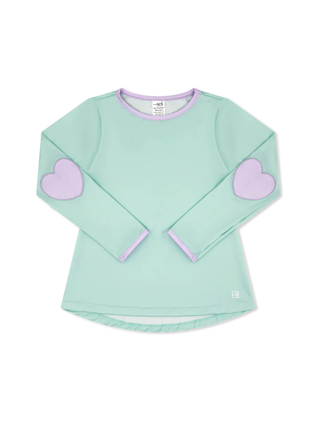 Kylie Heart Long Sleeve | Mint, Purple