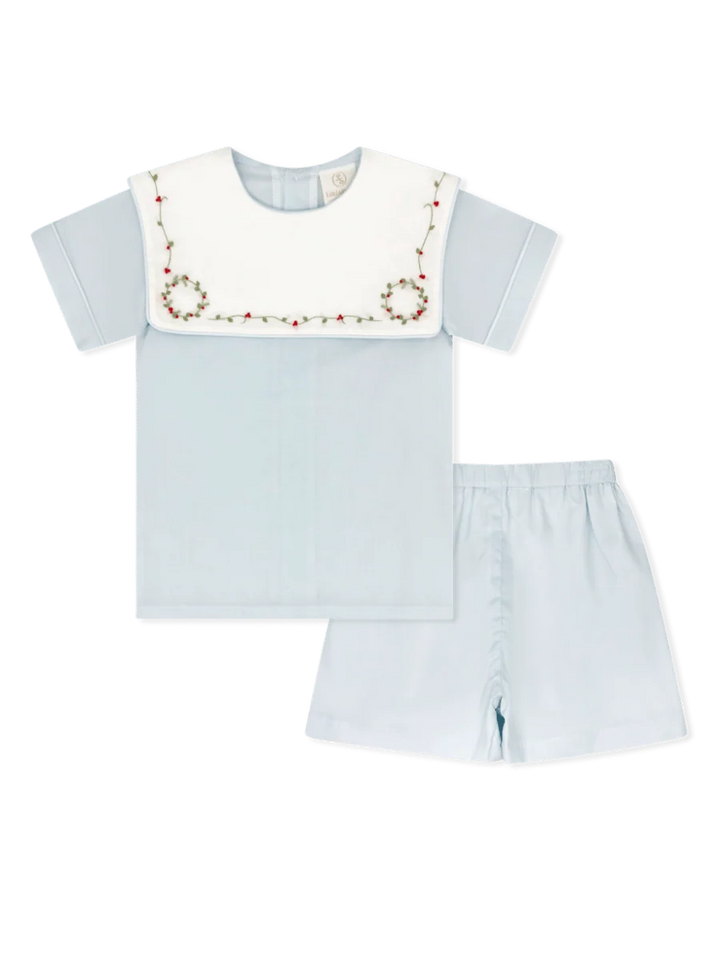 Christian Short Set | Blessings Blue Batiste, Holly