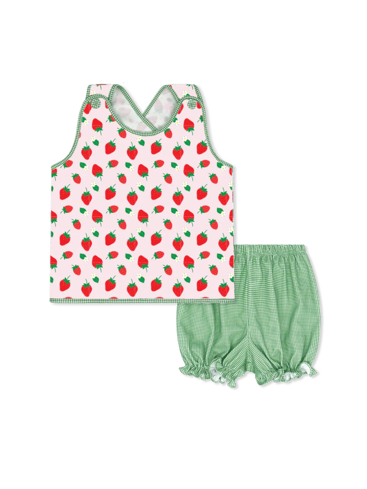 Bitsy Bloomer Set I Berry Sweet & Green Minigingham
