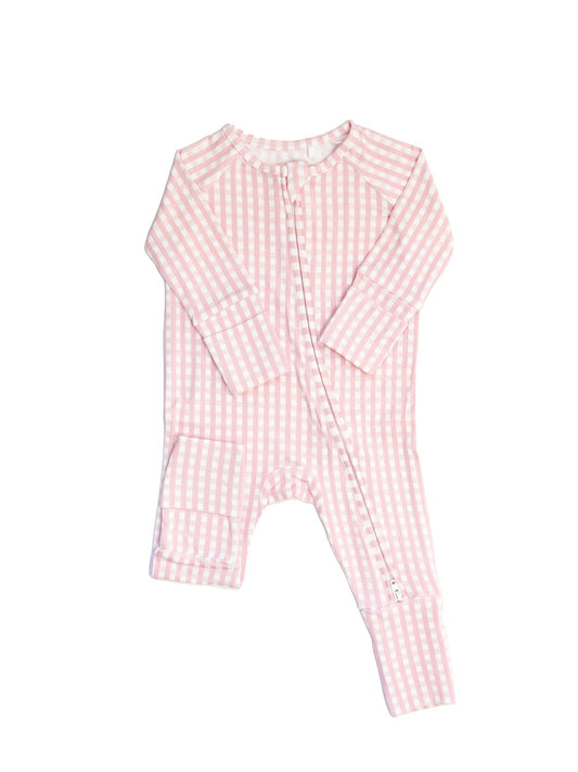 Sleep Romper | Pink Gingham