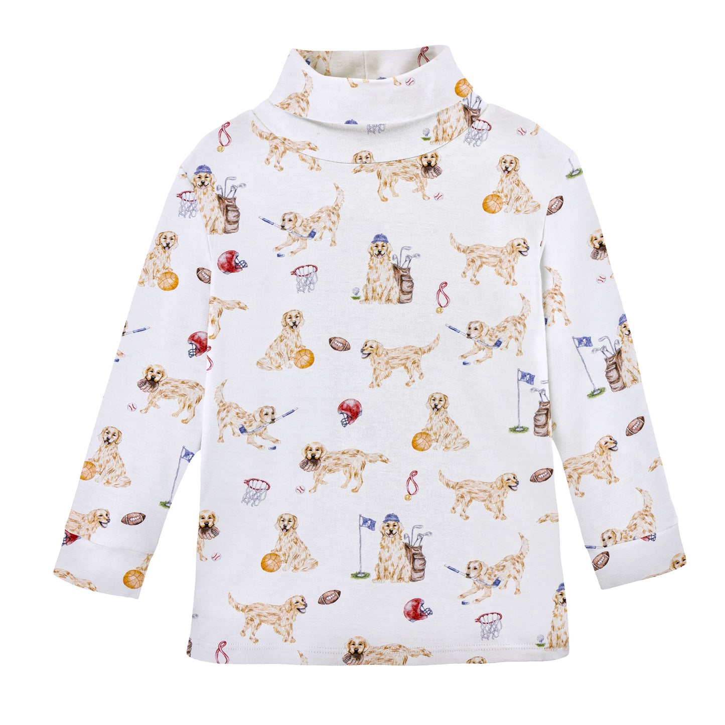 Golden League Printed Pima Turtleneck Tee