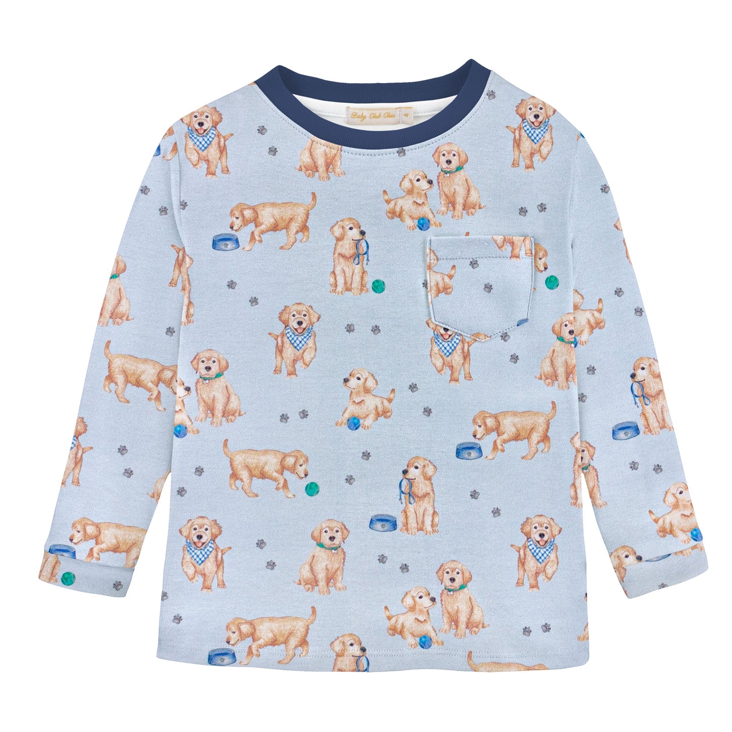 Printed Pocket Tee | Puppy Adventures