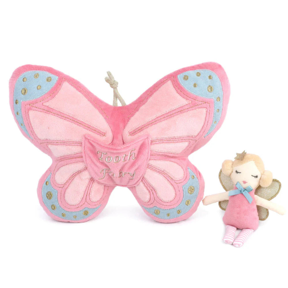 Butterfly Tooth Fairy Pillow & Doll Set | Pink