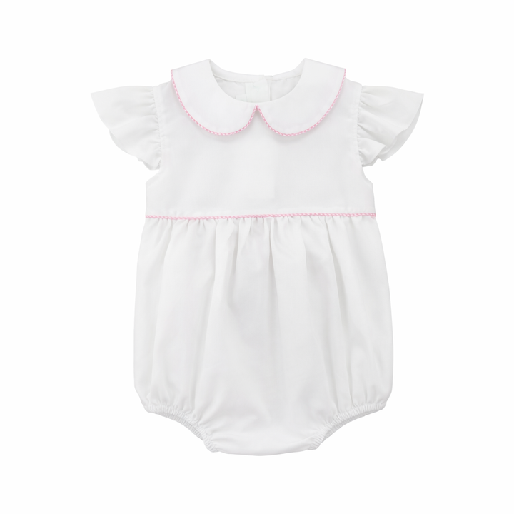 White Bubble with Pink Gingham Trim