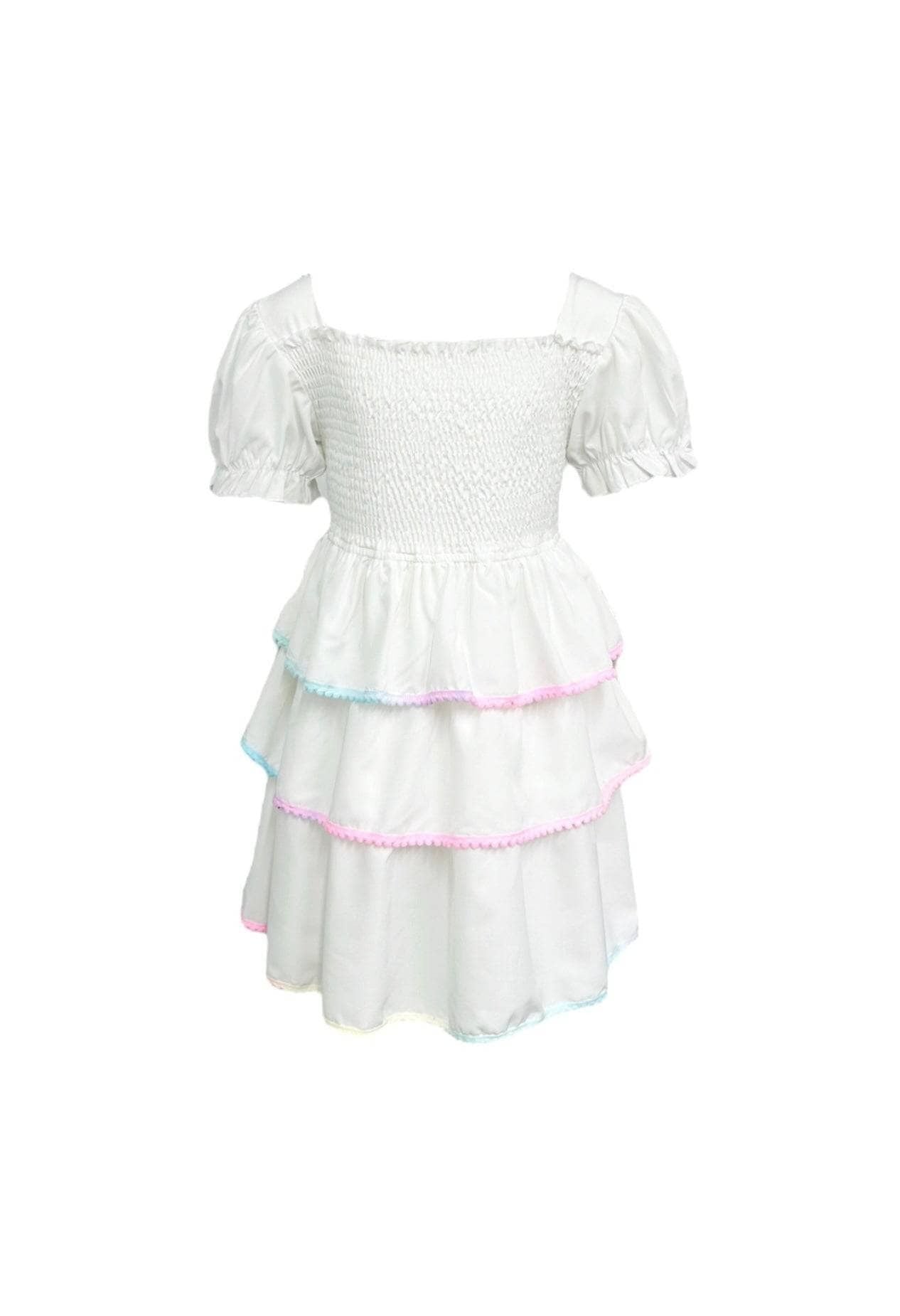 White Rainbow Tier Dress