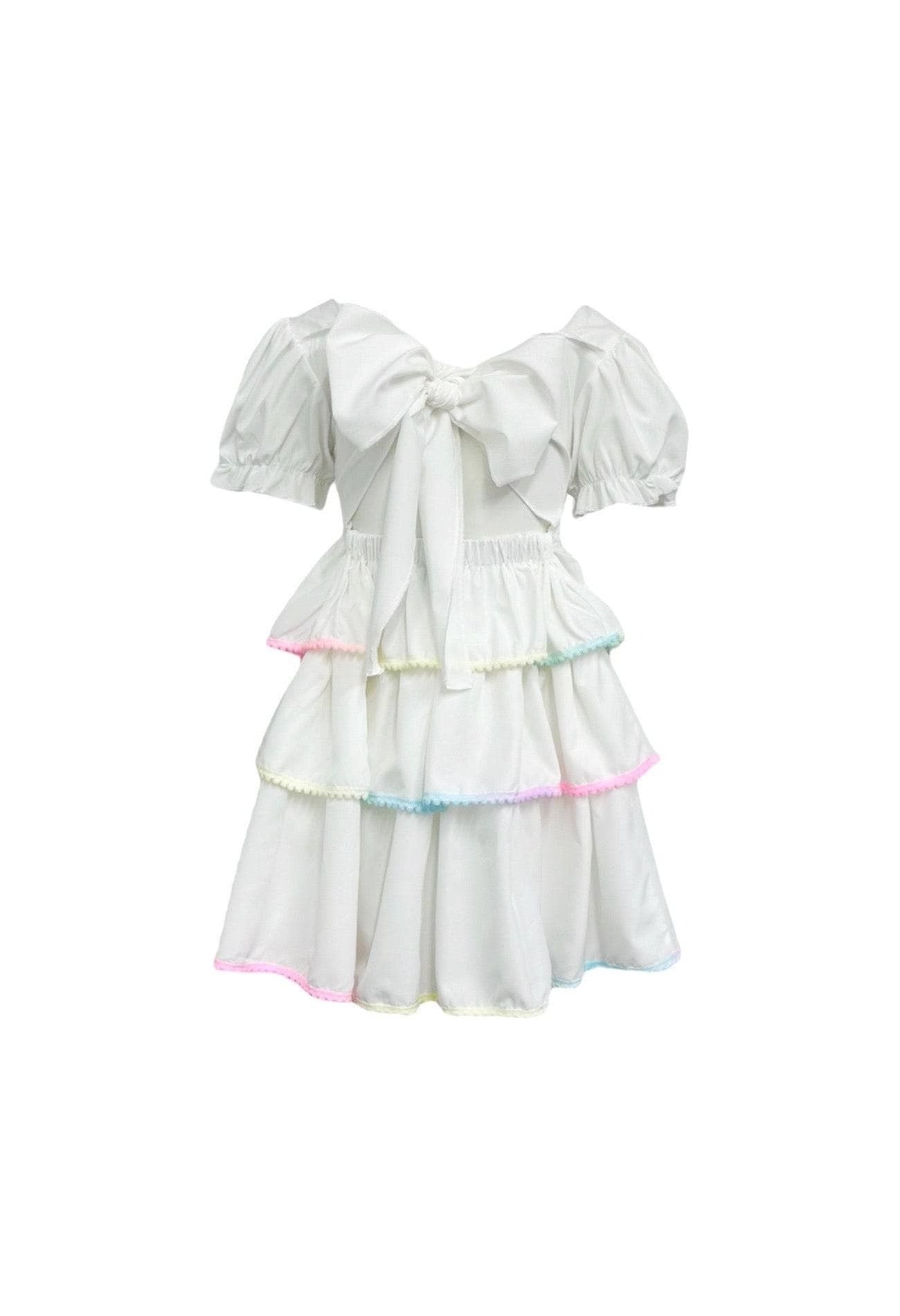 White Rainbow Tier Dress