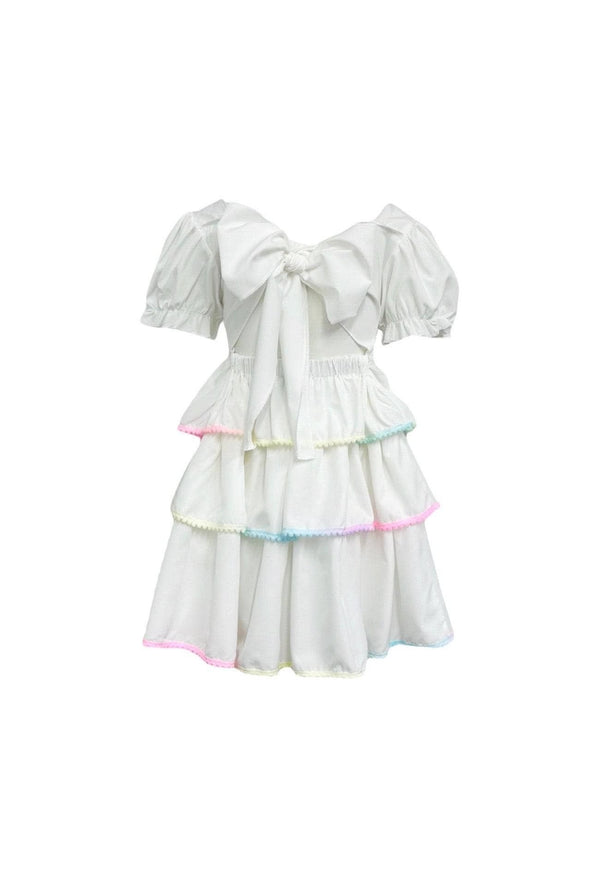 White Rainbow Tier Dress