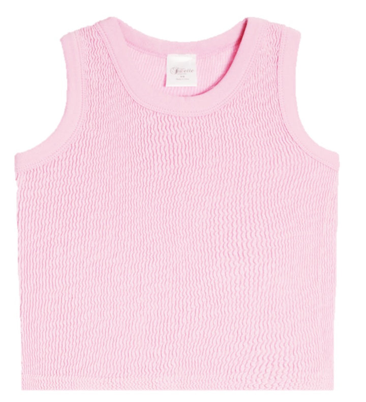 Smocking Sleeveless Tank | Suzette Pink