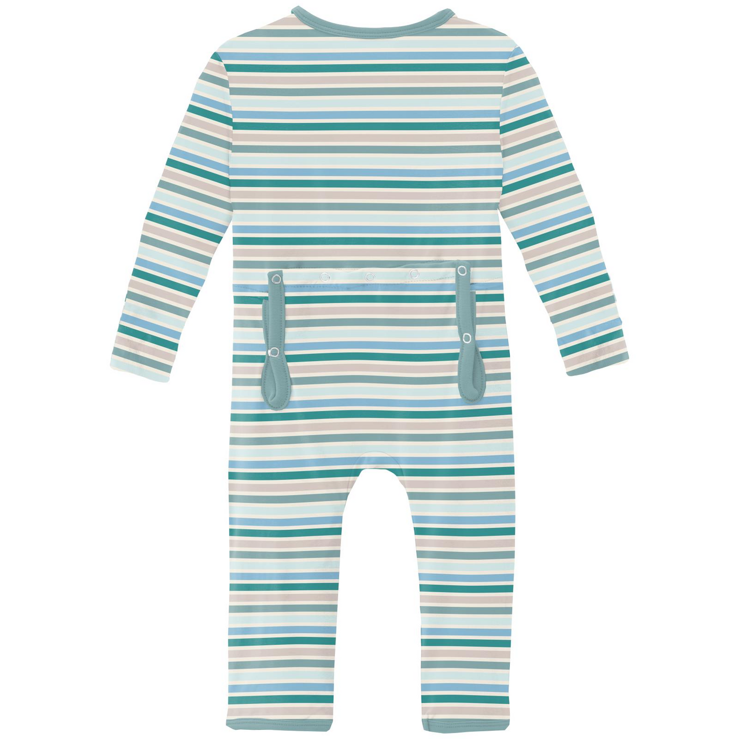 Printed Zipper Coverall | Lakeside Stripe