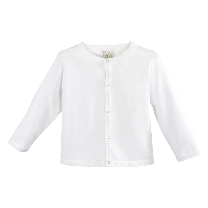 Ladder Edge Cardigan Sweater | White