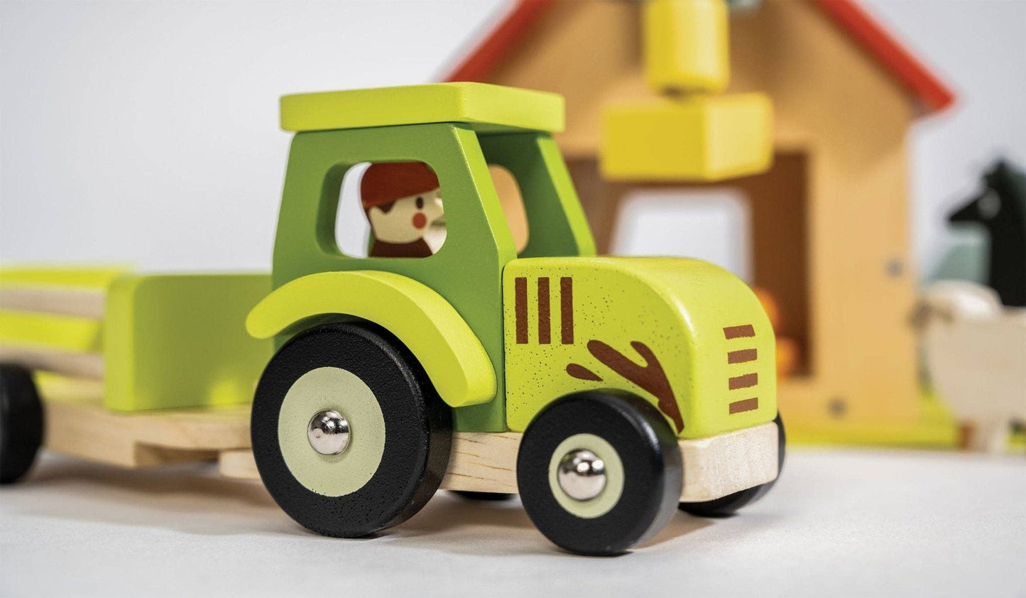Wooden Tractor & Trailer