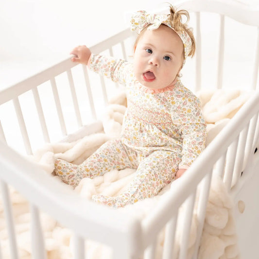 Enchanted Meadows Smocked Footie | Pink