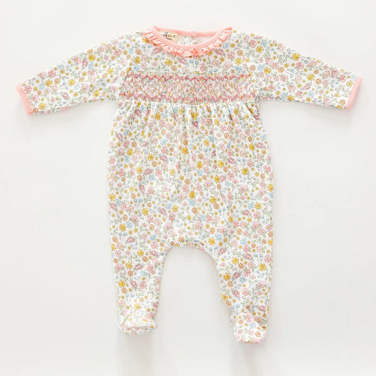 Enchanted Meadows Smocked Footie | Pink