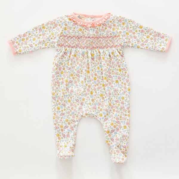 Enchanted Meadows Smocked Footie | Pink