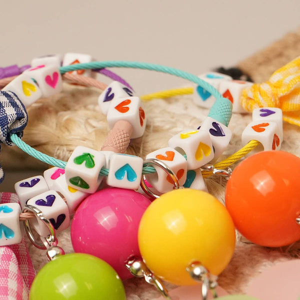 Happy Face Flower Plaid Bow Keychain | Pink