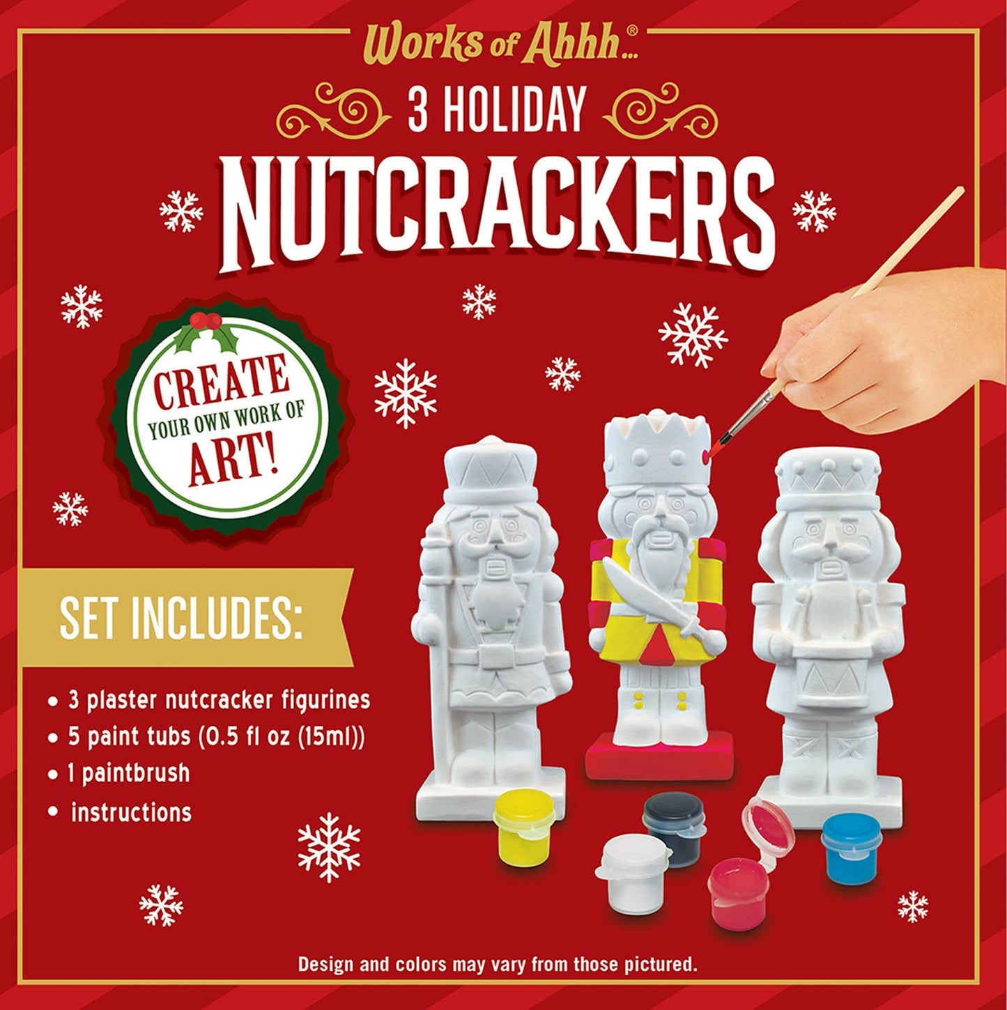 Holiday Nutcrackers - 3-Pack Plaster Paint Kit
