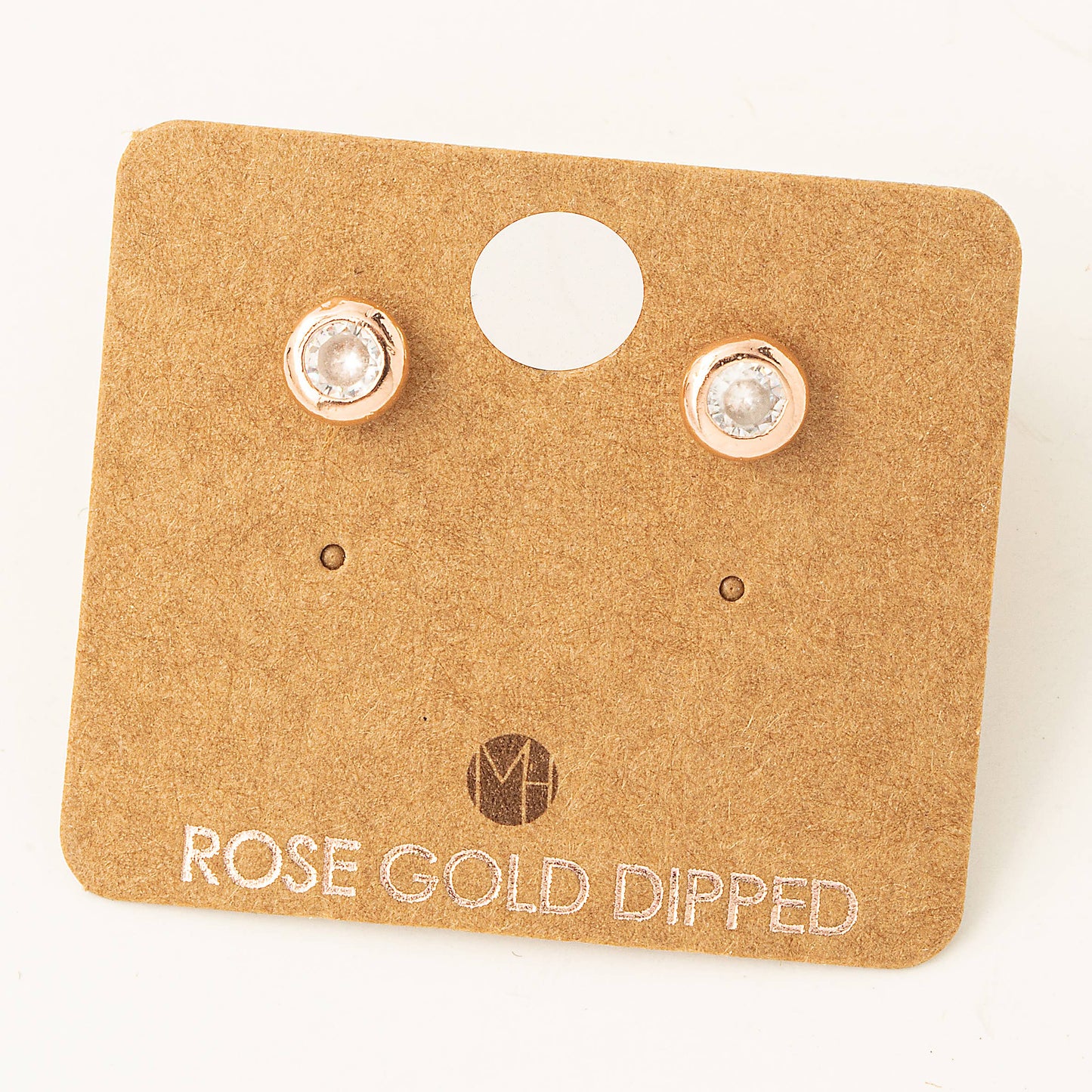 Mini Circle Rhinestone Stud Earrings | Gold