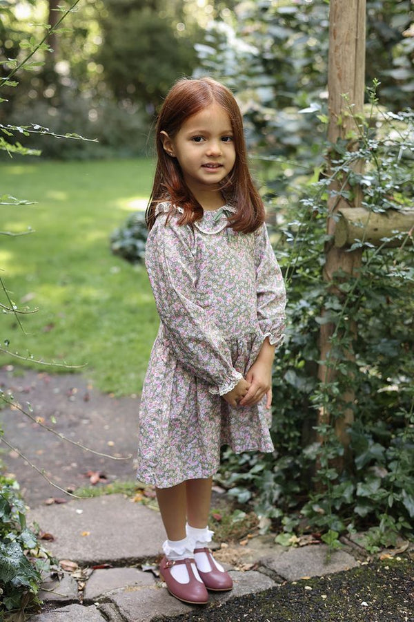Green Floral Dress with Bow