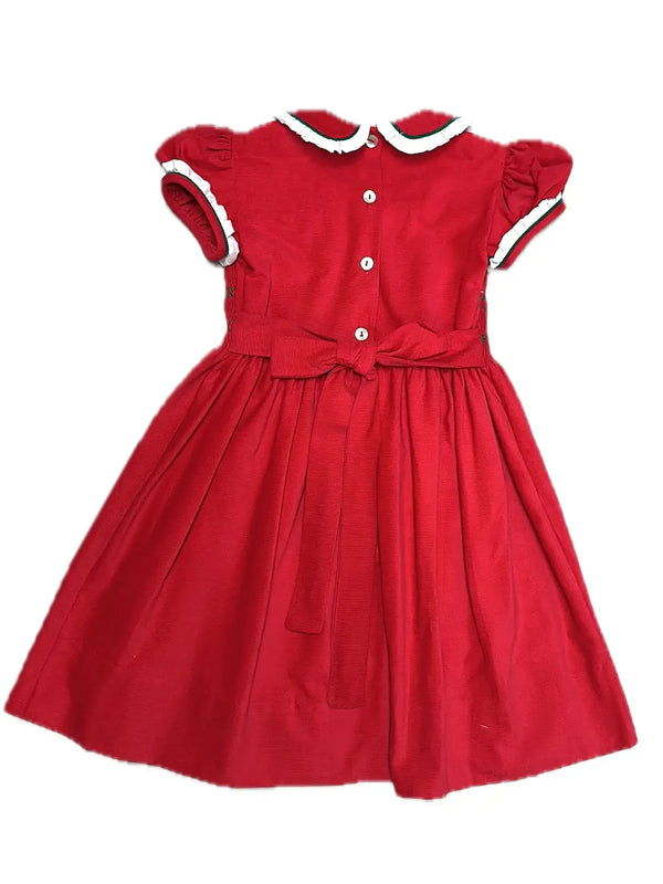 Christmas Classic Red Smocked Dress