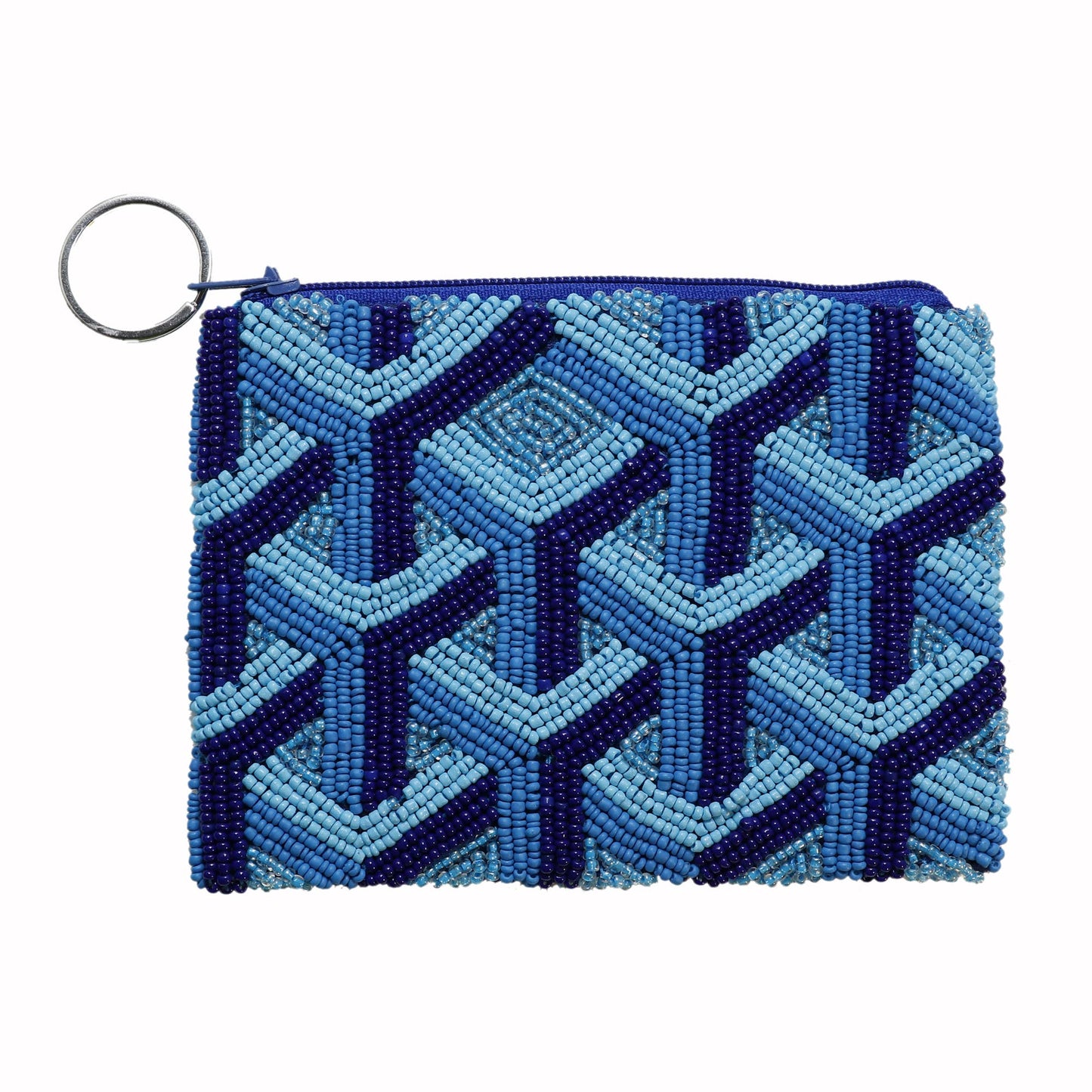 Yellow Pattern Beaded Coin Purse