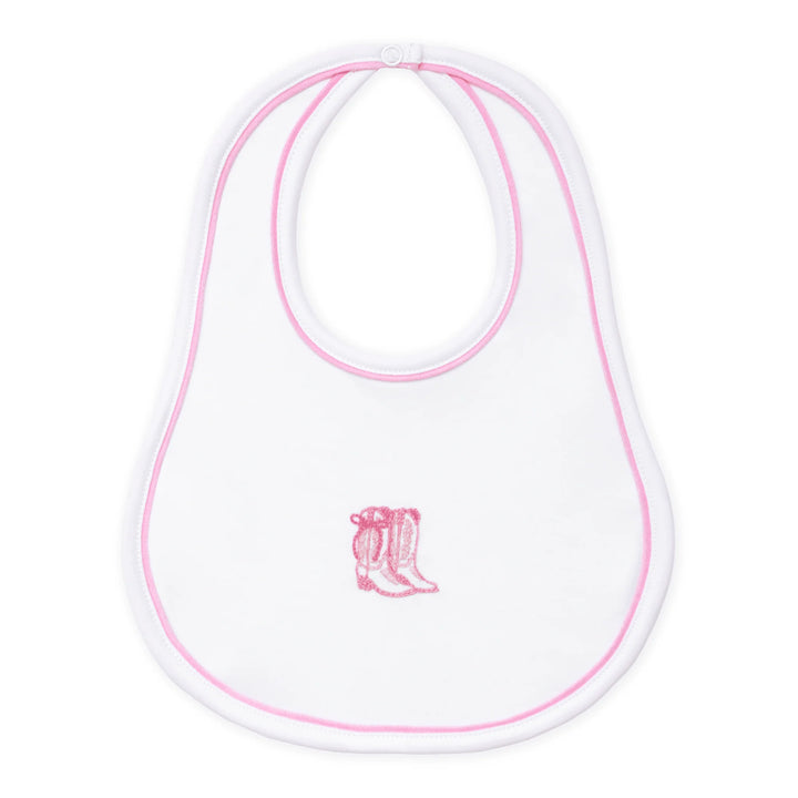 Darling Cowboy Boots Bib | Pink