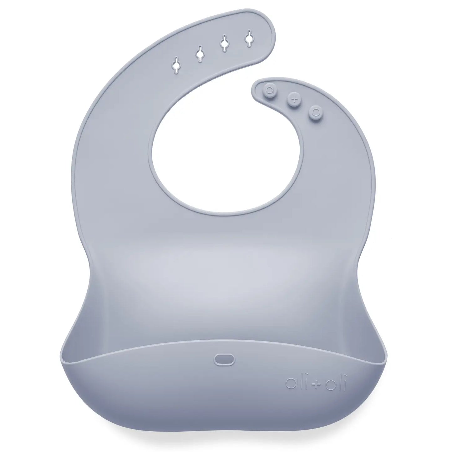 Silicone Baby Bib Roll Up & Stay Closed | Pebble