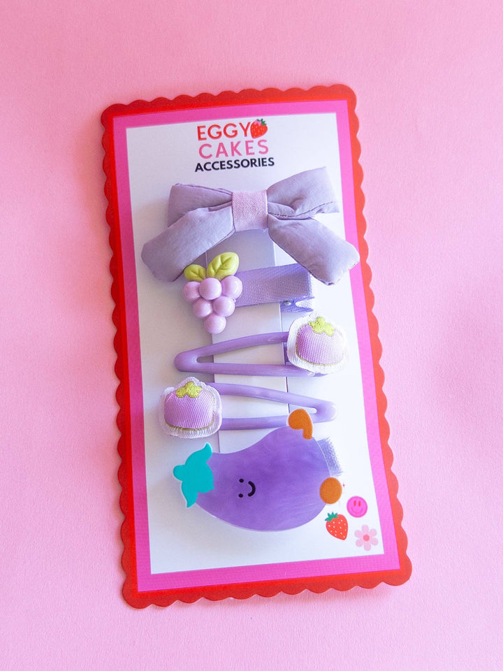 Eggplant Puffy Bow Set