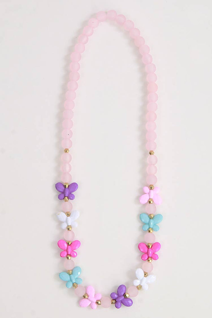 Pink Butterfly Necklace