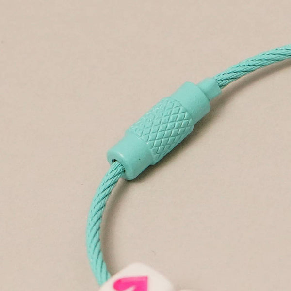 Happy Face Flower Plaid Bow Keychain | Pink