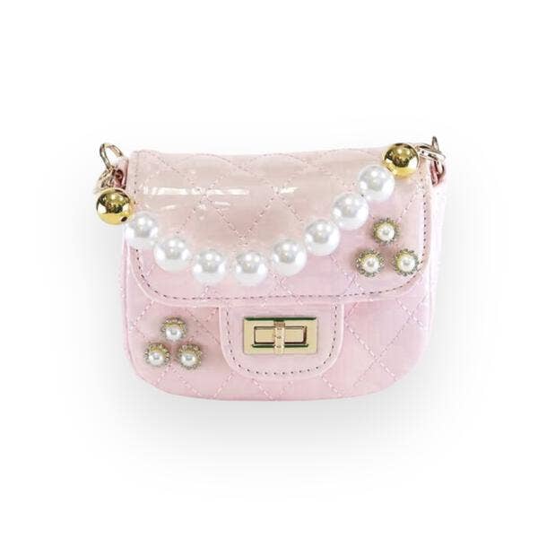 Embellished Patent Quilted Purse