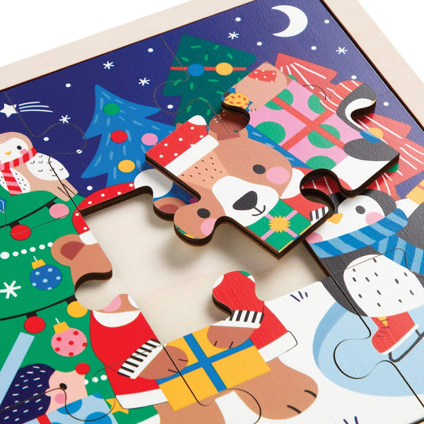 Festive Friends 12 Piece Wooden Tray Puzzle