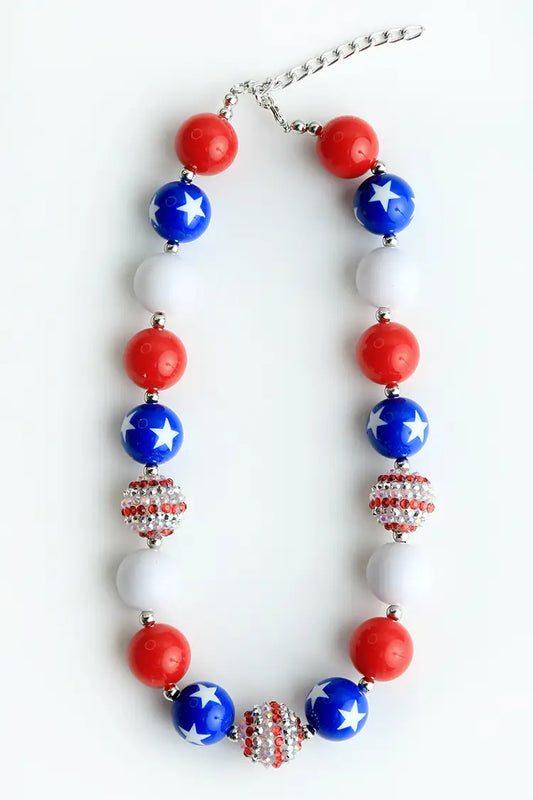 Red White and Blue Beaded Necklace