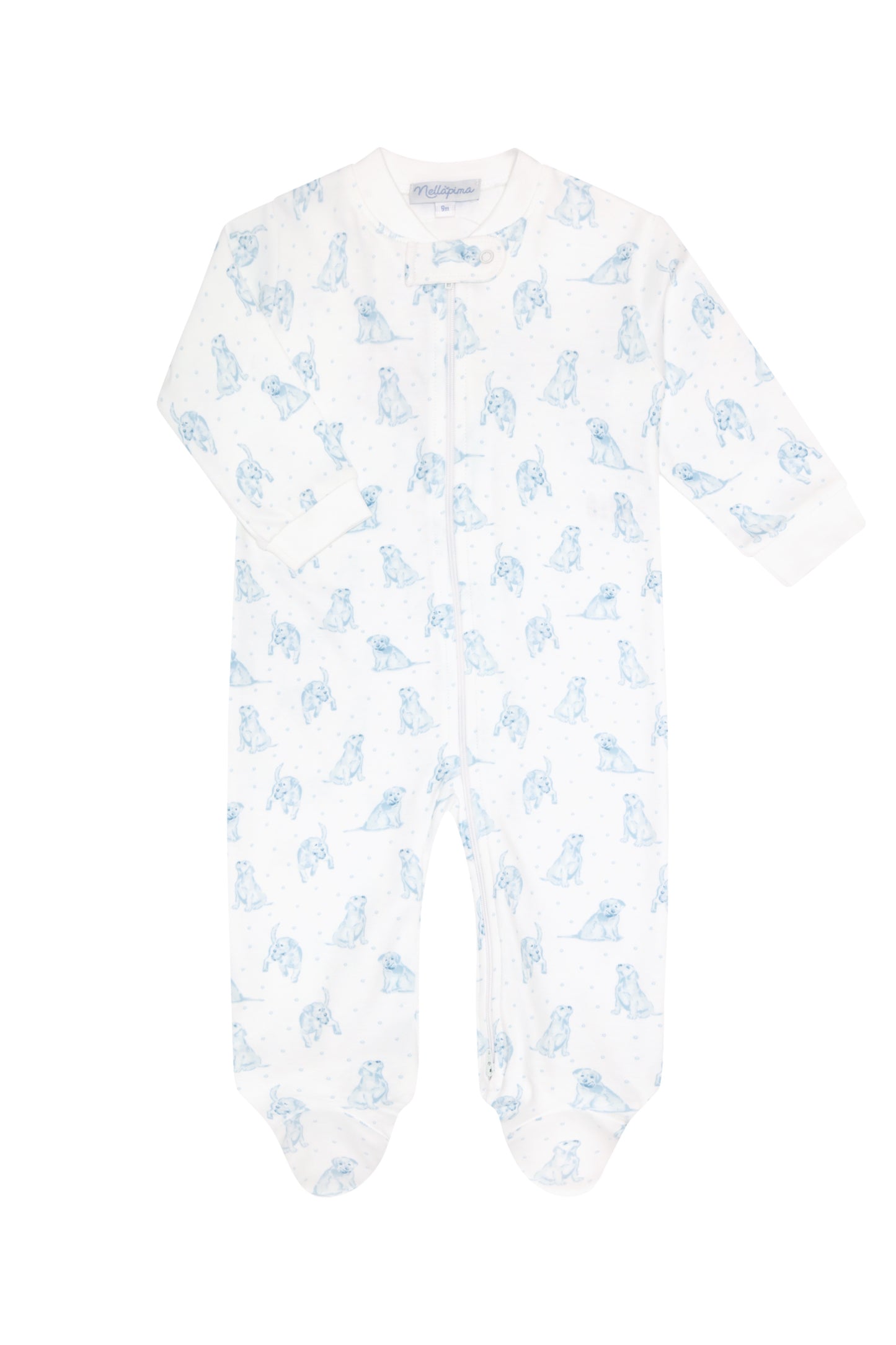 Zipper Footie | Blue Puppy Love
