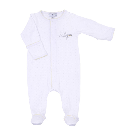 Baby Bee Embroidered Footie