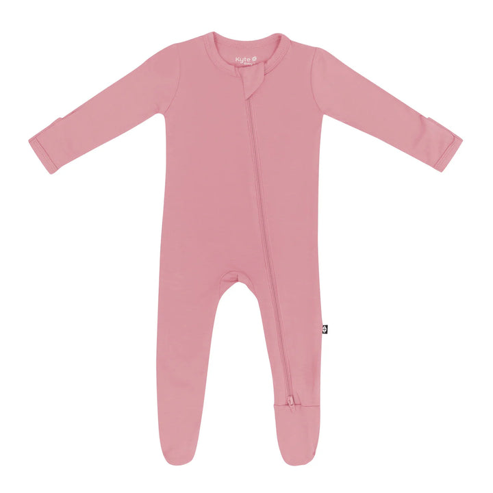 Kyte Baby Zippered Bamboo Footie | Apple Blossom