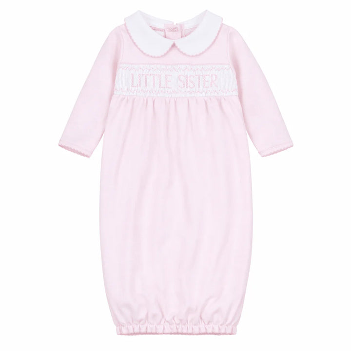 Little Sister Smocked Gathered Gown