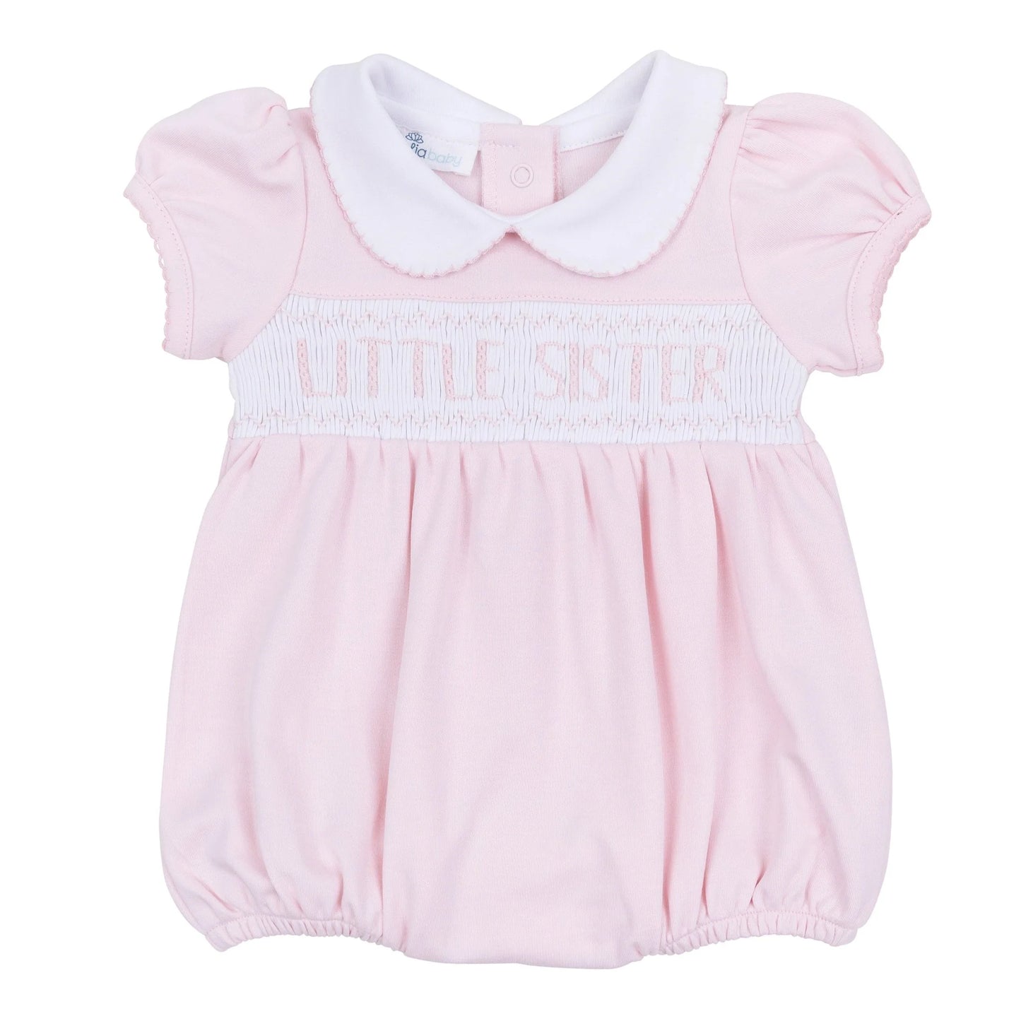 Little Sister Smocked Short Sleeve Bubble