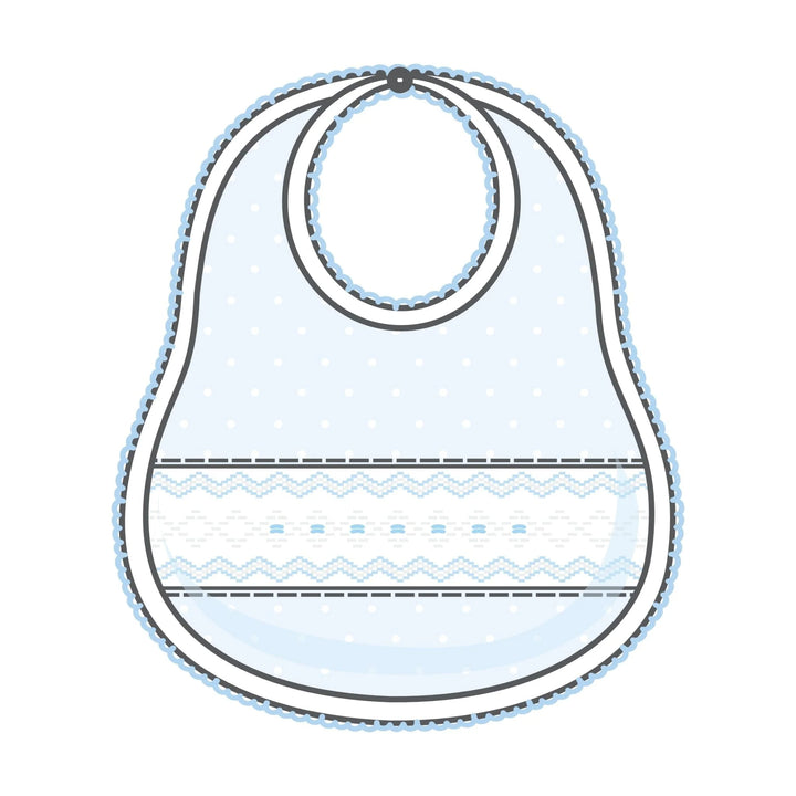 Mia and Luca's Smocked Bib | Light Blue
