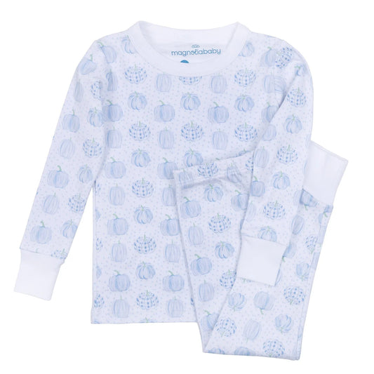 Precious Pumpkins Long Sleeve Pajamas | Light Blue