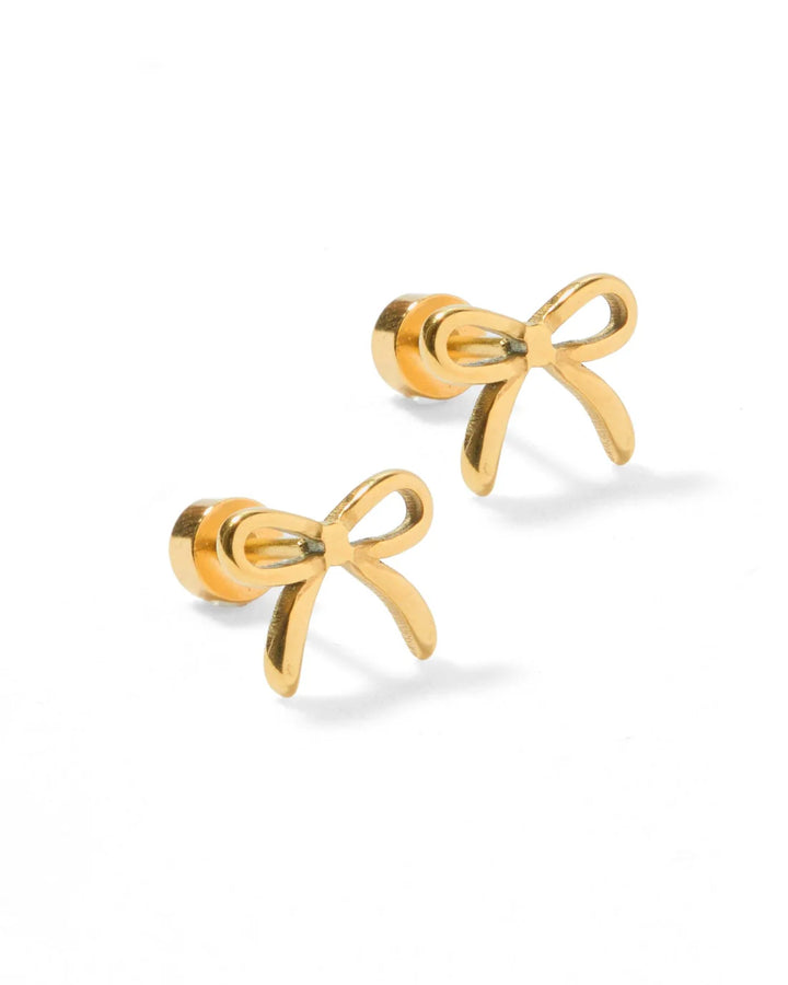 Screwback Stud | Sadie | Gold Bow