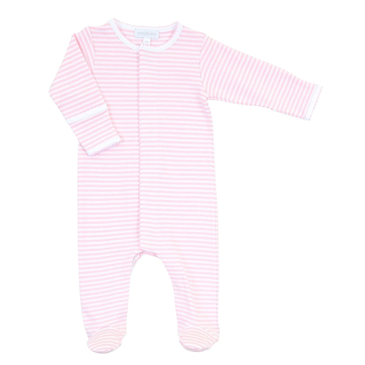 Mini Stripes Footie | Pink