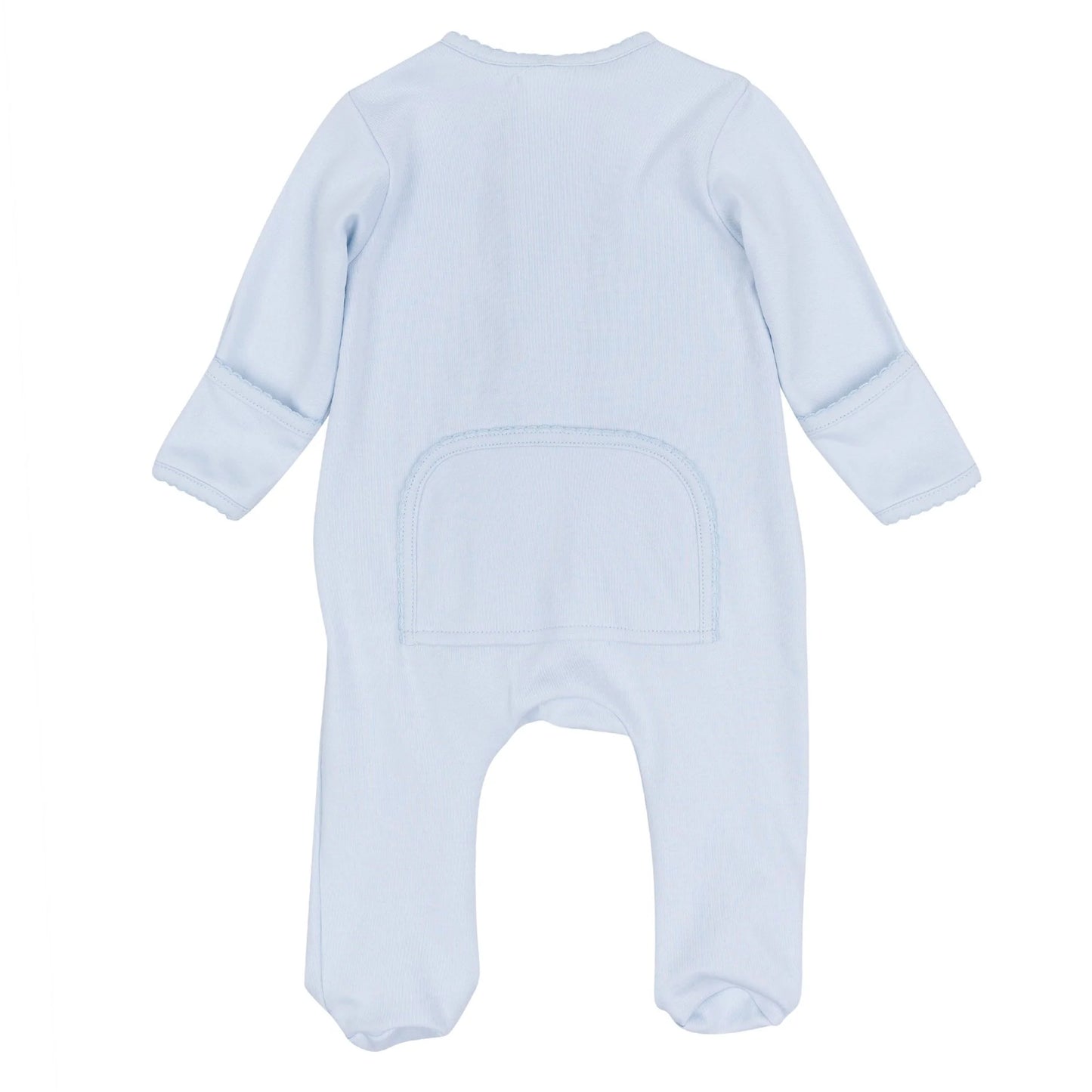 Tiny Tailgater Embroidered Zip Footie | Light Blue